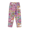 thumbnail image 5 of Junzan Peace Love And Dove Flower Power Women'S Pajama Pants Drawstring Comfy Sleep Bottoms With Pockets, 5 of 9