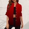 thumbnail image 4 of HAPIMO Savings Women's Fashion Shirts T-Shirt Clothes for Women Button Down Lapel Pullover Striped Color Block Tops Long Sleeve Blouse Cozy Casual Sweatshirt Red L, 4 of 9
