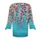 thumbnail image 4 of ICHUANYI Clearance Women's Casual Printing Three Quarter Sleeve V Neck Button T-Shirt Tees Blouse(Multicolor, M) ICHUANYI WER2023081100370, 4 of 5