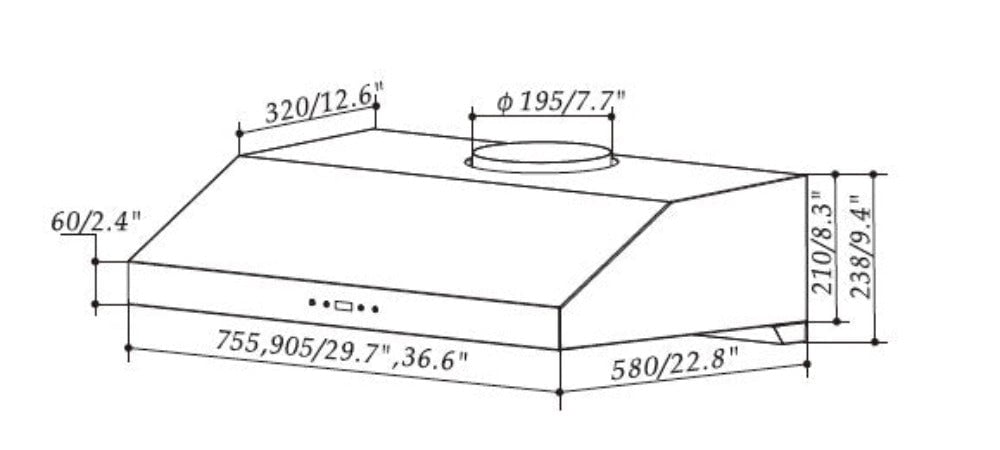 Sakura R3311 30" Stainless Steel Range Hood - Design in Taiwan