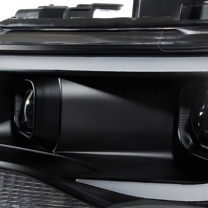 AKKON - For [Black] 2015-2021 Chevy Colorado Frost White LED DRL Dual Square Projector Headlights Pair Set