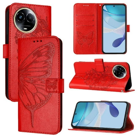 

Case for Realme 11 5g Embossing Butterfly Flip Cover Premium Leather Magnetic