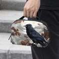 thumbnail image 2 of Crow Oxford Fabric Waterproof Portable Hard Drive Bag and Case with Cord Storage and Travel Charger Organizer for Electronic Devices - 5.9x9.44x3.14 in, 2 of 6