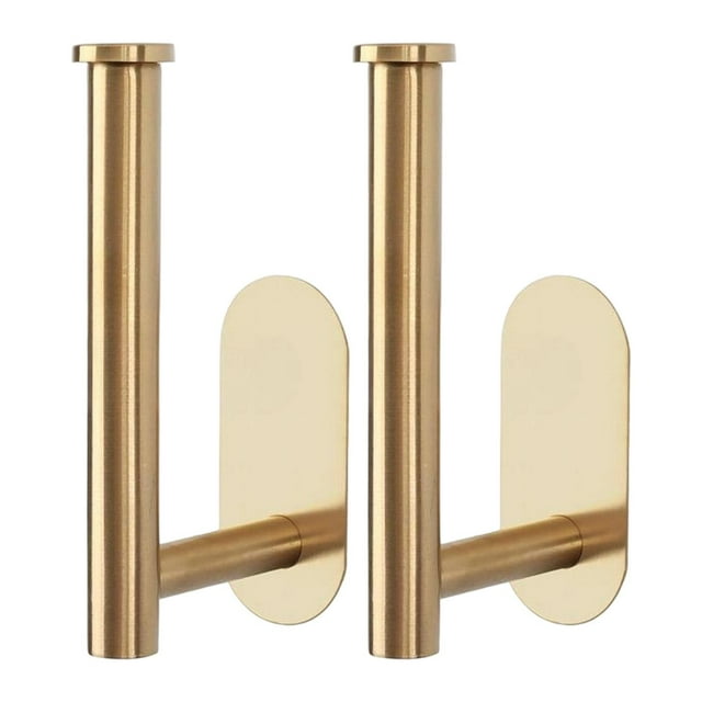 Portarrollos de papel higiénico, 2 soportes para cortinas, organizador multiusos para cocina Oro