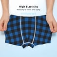 thumbnail image 3 of Yiaed Blue Black Plaid Print Boys' Boxer Briefs Cotton Casual Stretch Comfort Boys Boxers - Kids Boxer Briefs Underwear for Boys (6-18)-X-Small, 3 of 5