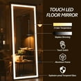 thumbnail image 3 of Full Length Mirror 81x34 Inch Full Length Mirror with Lights, Full Body Dressing Standing, Hanging Mounted Mirror for Living Room Bedroom Cloakroom, Square Black,Full Body Mirror, 3 of 6