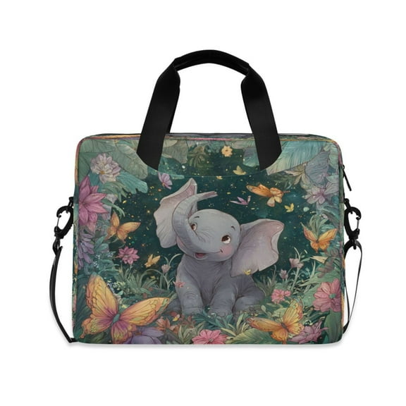 16" Laptop Tote Bag Laptop Sleeve Case Computer Briefcase for Work & Travel Cute Elephant