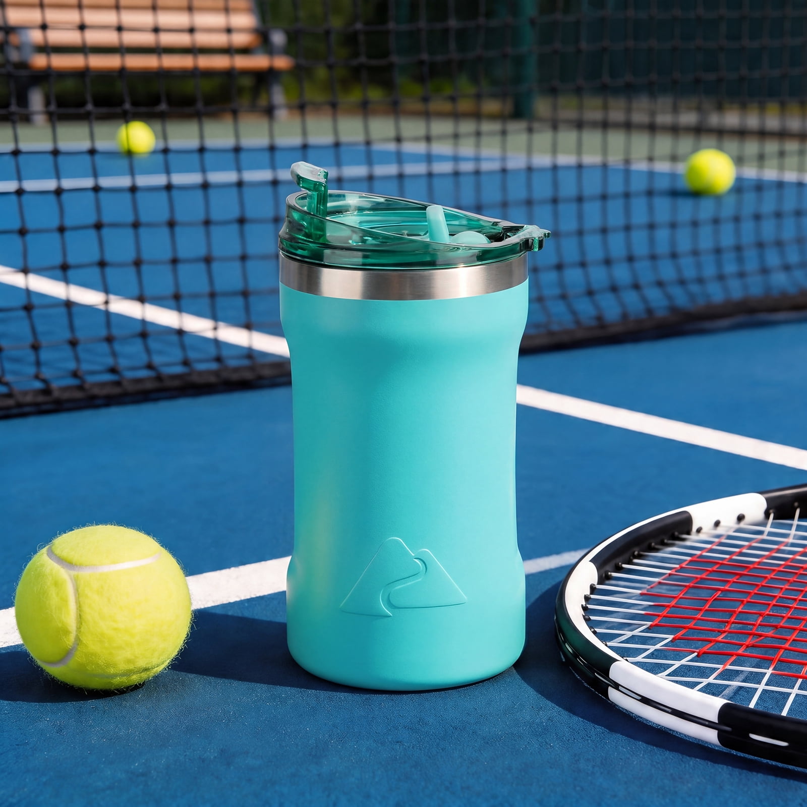 Ozark Trail 16oz Ceramic Lined Stainless Steel Can Tumbler with 2-in-1 Lid,Teal
