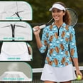 thumbnail image 5 of Garronmavis Funny Hot Dog Women's Golf Shirt and Sun Visor Hat Set Lightweight Golf Tennis Shirts Moisture Wicking Suitable for Outdoor Sports Quick Dry Breathable Fabric 4-Way Stretch, 5 of 7