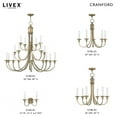 thumbnail image 3 of Livex Lighting Cranford Foyer Chandelier in Antique Brass, 3 of 11