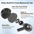 thumbnail image 3 of Puntas de repuesto Bodykoo de espuma viscoelástica negras para Galaxy Buds3 Pro, 3 of 7