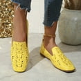 thumbnail image 2 of Rokment Womens Butterfly Ballet Flat Dress Shoes 2026 Spring Summer Fashion Hollow out Leather Square Toe Low Heel Casual Walking Slip on Loafers for Ladies Yellow Size 7, 2 of 7