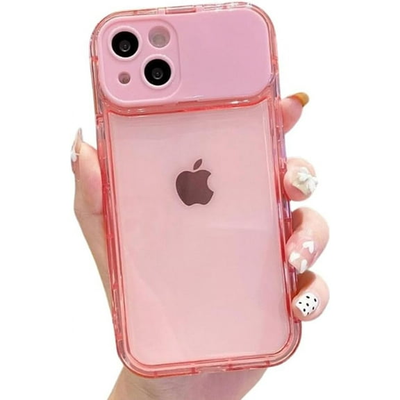 Compatible with iPhone Case,[Large Viewport Design & Camera Lens Protection][ Drop Protection] Clear Soft Shockproof Cover Phone Case (Pink,iPhone 12 Pro Max)