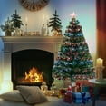 thumbnail image 2 of HOMCOM 3/4/5/6/7FT Tall Artificial Tree Multi-Colored Fiber Optic LED Pre-Lit Holiday Home Christmas Decoration, Green, 2 of 2