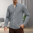 thumbnail image 3 of LZHGirlshop Mens Button Down Shirts Fit Stretch Streak Print Business Casual Long Sleeve Shirt for Men,Black,2XL, 3 of 7