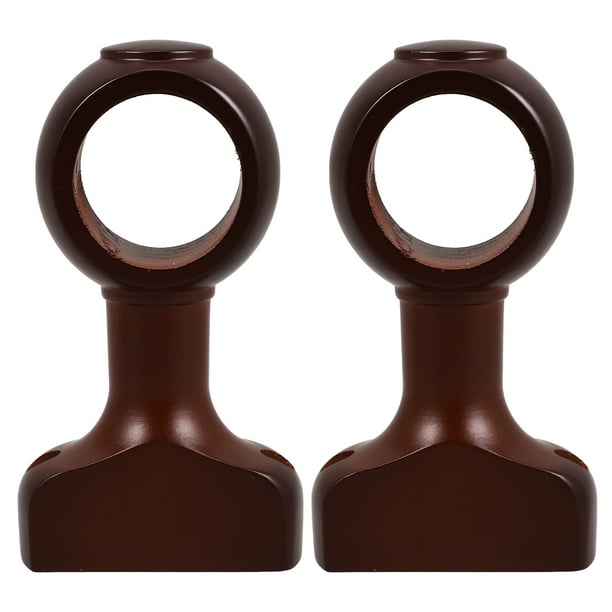 2 soportes de madera para barra de cortina, resistentes, para montaje en pared, para baño, armario, accesorios para barra de cortina