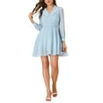 thumbnail image 2 of Allegra K Women's Peter Pan Collar Swiss Dots Long Sleeve Retro Mini Dress, 2 of 6