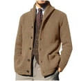 thumbnail image 2 of Busydd Mens Sweaters and Pullovers Casual Lapel Button Long Sleeve Knit Sweaters for Men Comfortable Soft Mens Crewneck Sweater Trendy Ribbed Warm Sweater with Pockets XL, 2 of 6