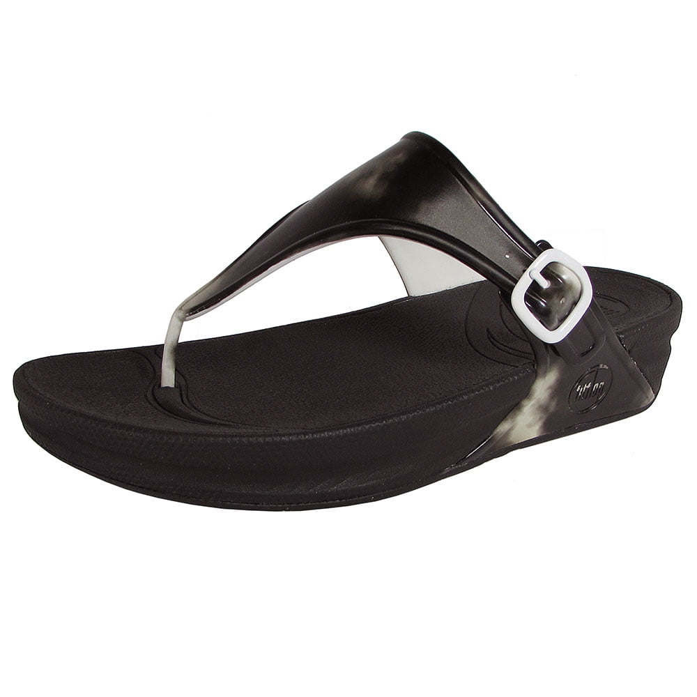 Fitflop Womens Superjelly Rubber Toe Thong Slide Shoes, Black, US 5 - Walmart.com