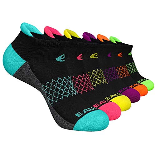 Eallco Men/Women Athletic Running Cushioned Socks 3/6 Pairs 