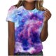 thumbnail image 1 of Fiudx Camisas para Mujer Blusa de Manga Corta Estampada a La Moda para Mujer, Blusas Informales con Cuello Redondo, 1 of 3