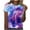 Purple, variant on XMMSWDLA Womens Short Sleeve Tie Dye T-Shirt Summer Tunic Loose Tops Crew Neck Blouse Plus Size Tops