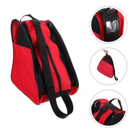 FELTECHELECTR Girls Ice Skate Bag Red Oxford Cloth For Women 1Pack 16.51X15.52X0.79In