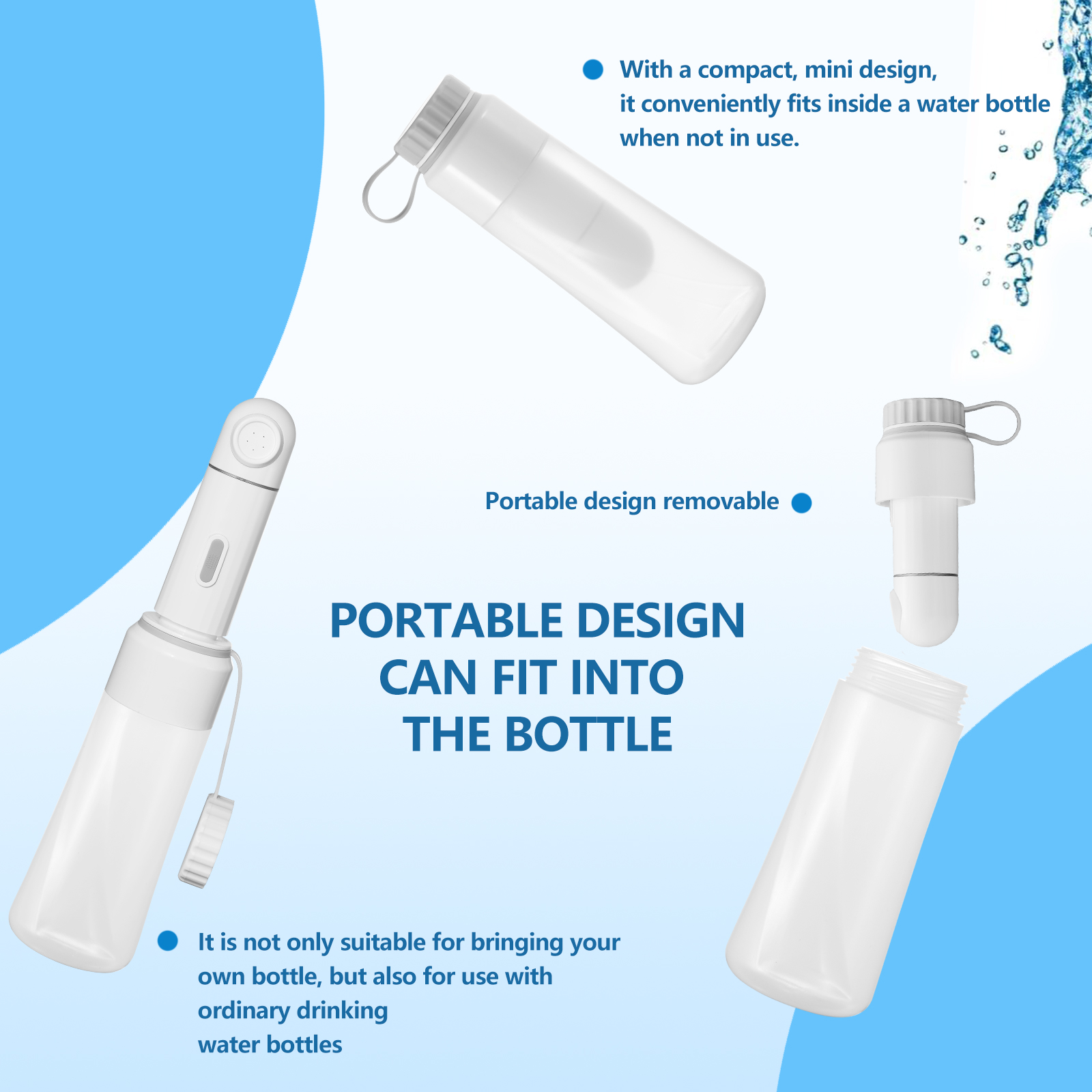Obgado Electric Portable Bidet - 350ml Handheld Rechargeable Travel Bidet with 2 Sprayer Modes for Hygiene Cleaning