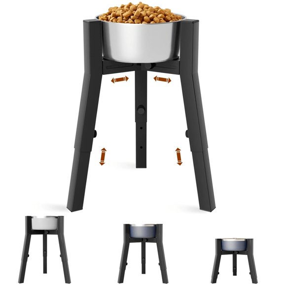 Soporte para Cuencos TIDANT Negro Ajustable para Perros Grandes