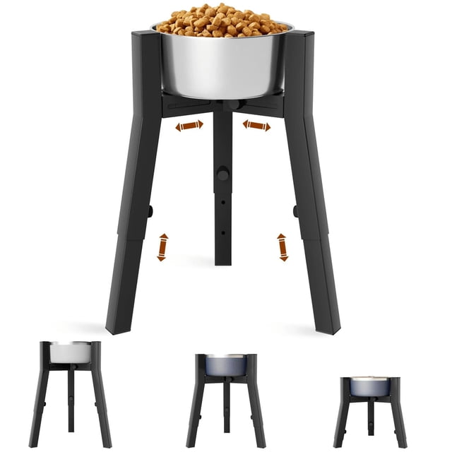 Soporte para Cuencos TIDANT Negro Ajustable para Perros Grandes