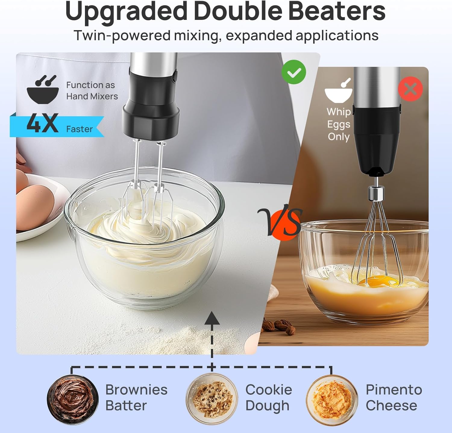 7-in-1 Immersion Blender Handheld Max 1100W Stainless Steel Shaft with Beaker Chopper