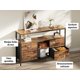 thumbnail image 5 of Zocalo Mueble para TV con 4 Cajones y Luces LED, Centro de Entretenimiento con 2 Enchufes y 2 Puertos USB, Estantes de Almacenamiento, Estilo Rústico Industrial, Marrón, 5 of 10