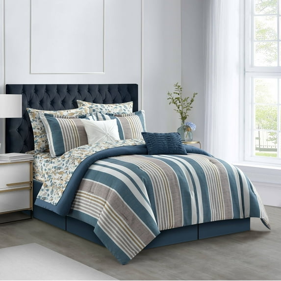 Nanshing Francine Microfiber 10-Piece Bed In A Bag Bedding Comforter Set, California King