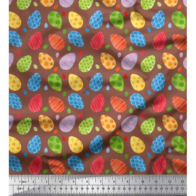 Soimoi Rayon Fabric Egg Easter Decor Fabric Printed Yard 42 Inch Wide