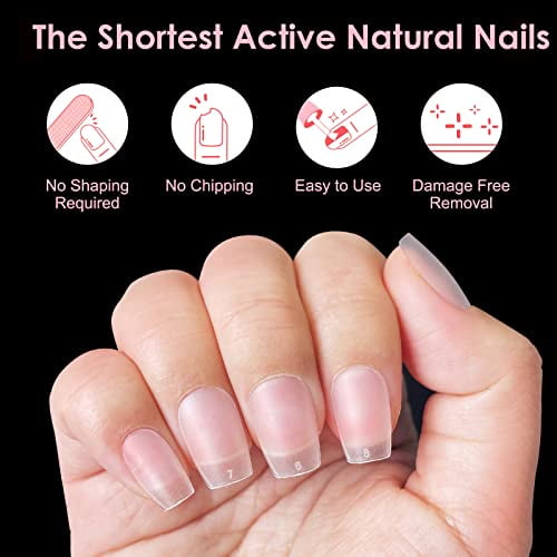 SINOKAME Extra Extra Short Coffin Nail Tips No File Matte XXS Coffin Soft Gel Fake Nails Full Cover Petite Nails for Small Regular Nail Beds Clear Fake Acrylic Nails for Extension 15 Sizes 360Pcs