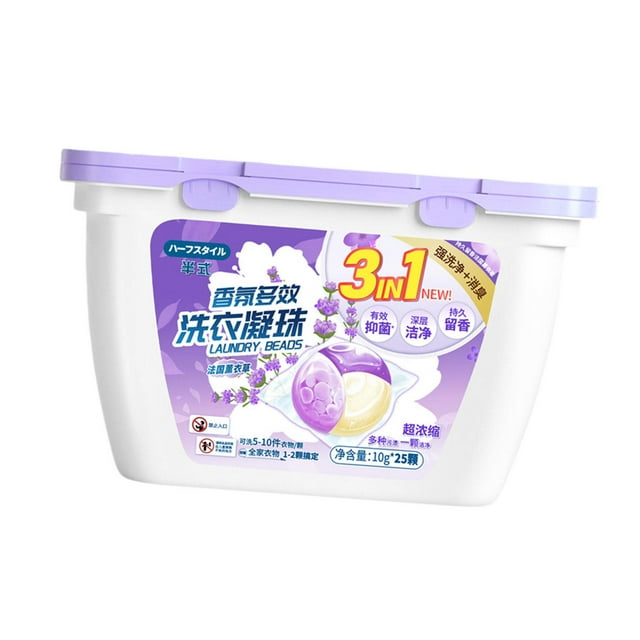 DOLITY Liquid Laundry Detergent Capsule 3 in 1 Concentrated Washing Liquid Capsules Lavender 25PCS Box