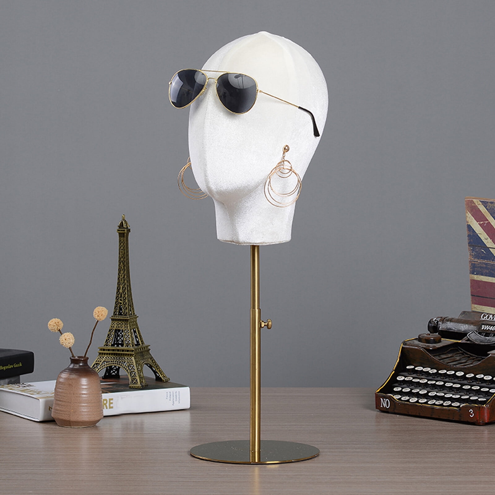 Fit For Wig Making Hat Display with Adjustable 45-65cm Stand Holder Metal Mannequin Head