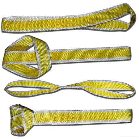 Tie Down Loops - OxGord American Eagle Soft Loop Tie-Down Straps, 4-Pack - 4,800lb For Towing ATV, UTV, Motorcycle, Lawn & Garden Equipment Etc.