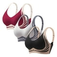 thumbnail image 1 of 3 Pcs Powerful Bra For Women No Underwire Wireless Bras Comfortable Full Coverage Back Smoothing Bralettes, 1 of 8