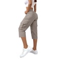 thumbnail image 3 of Capris pour Femmes, Yigetop Capris Cargo à Coupe Décontractée pour Femmes Pantalons de Randonnée Été Voyage Plein Air Décontractés Amples Confortables Pantalons Raccourcis Capris Cargo pour Femmes Kaki m, 3 of 5