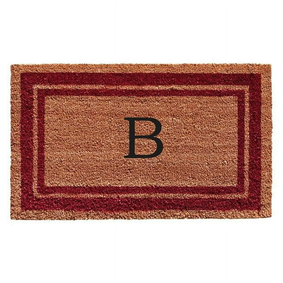 Calloway Mills Burgundy Border 18" x 30" Monogram Outdoor Doormat (Letter B)