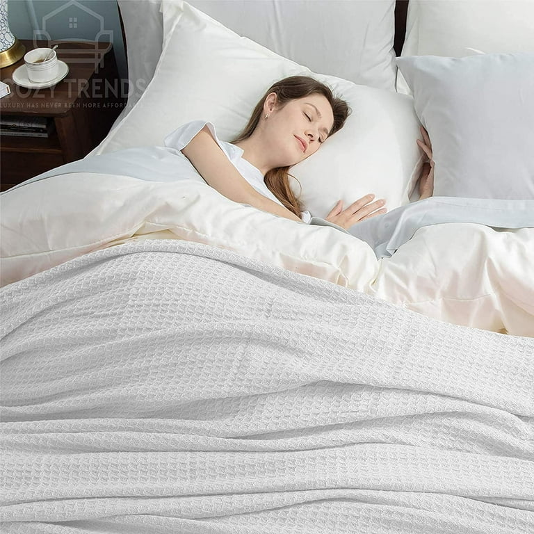 Luxurious Combed Cotton Waffle Weave Super Soft Cozy Warm
