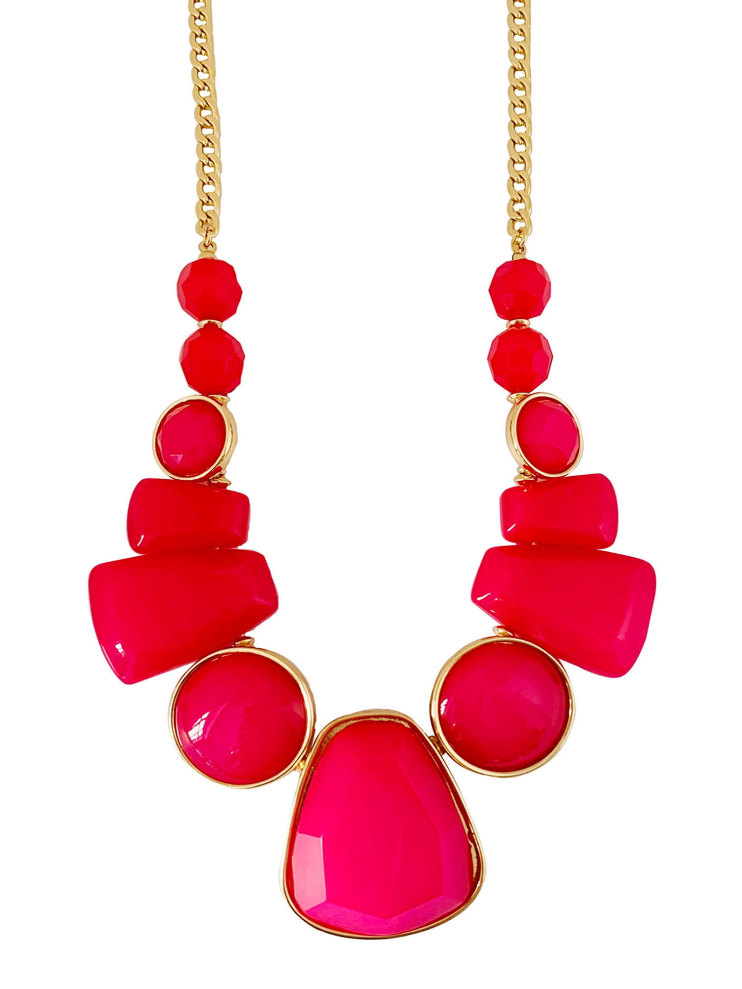 Time And Tru Women's Pink Beaded Statement Necklace