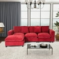 thumbnail image 5 of WestinTrends Augusta 99" Modular Chenille L-Shaped Sectional Sofa and Chaise With USB/Type-C Ports and Side Pockets, Red, 5 of 15