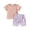 Dark Orange, variant on Musuos Toddler Girls Summer 2-Piece Outfit 6 12 18 24M 3 4T Solid Color Short Sleeve Crew Neck T-Shirt and Elastic Floral Shorts Set