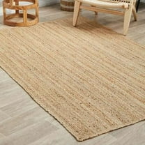 Agro Richer Natural Beige Color Rectangle Jute Area Rugs for Living, Carpet for Kitchen outdoor & Indoor (4x7" Feet)