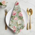thumbnail image 2 of White Pink Flower Cloth Napkins, Shabby Chic Spring Vintage Leaf Green Washable and Reusable Dinner Napkins Set of 6, Table Napkin for Kitchen Party Birthday Wedding Hotel Housewarming 20"x20", 2 of 9
