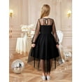 thumbnail image 3 of Arshiner Girls Dresses Fall Long Sleeve Church Funeral High Low Dresses Black Size 10-12, 3 of 10