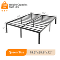 thumbnail image 3 of Ktaxon Queen Size Bed Frames, 12" Metal Platform Bed, Black, 3 of 8