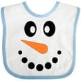 thumbnail image 3 of Inktastic Cute Smiling Snowman Face with Carrot Nose Boys or Girls Baby Bib, 3 of 4